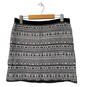 Helmut Lang Knit Skirt Womens Large Black White Linen